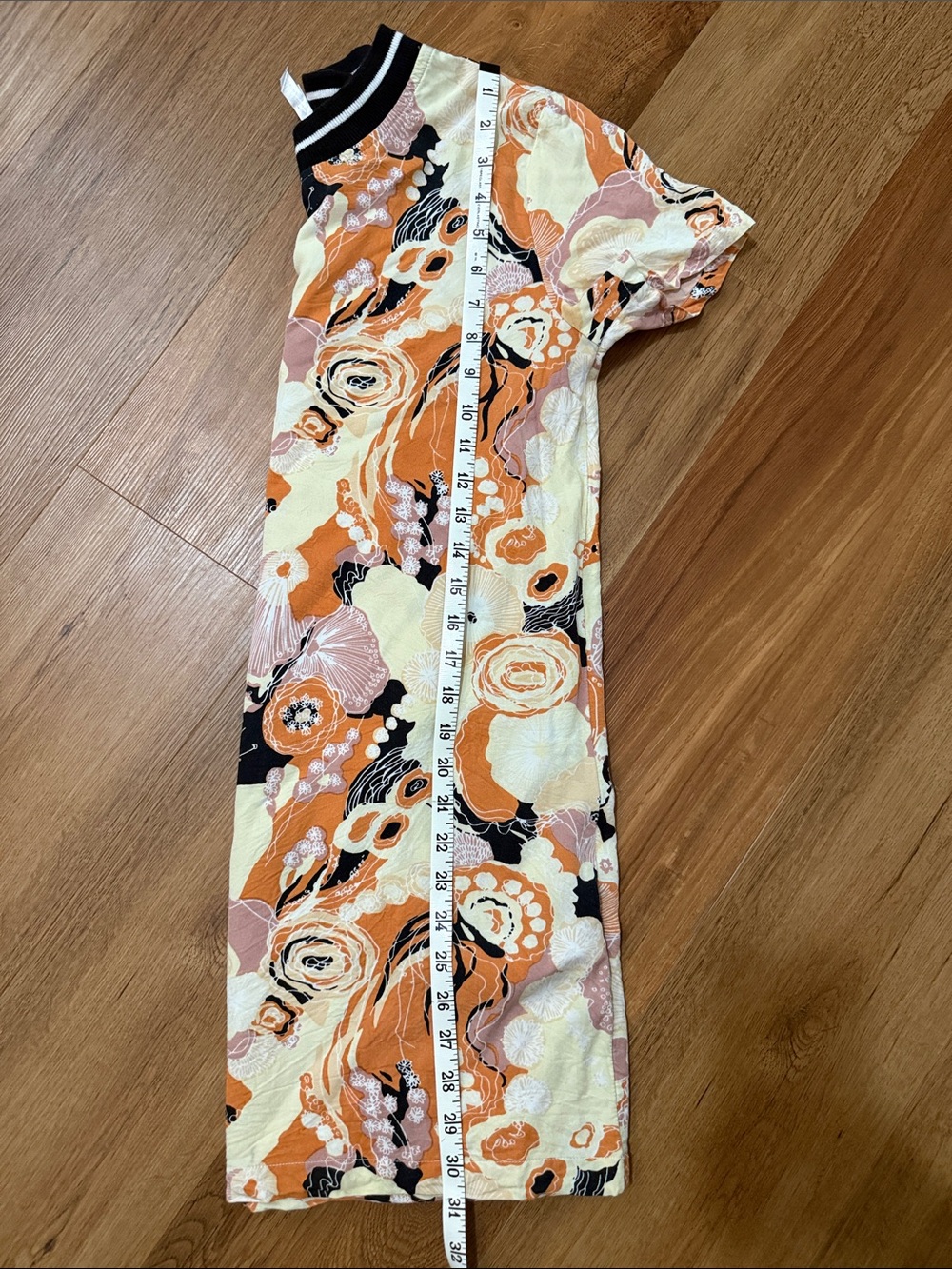RVCA Orange Cream & Black Abstract Floral Mini Dress - Picture 5 of 5